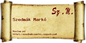 Szedmák Markó névjegykártya